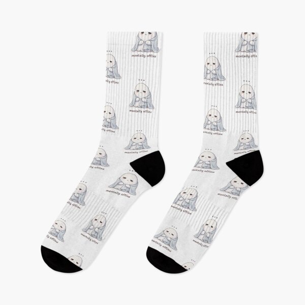 Item preview, Mentally Offline Ghost Sitting | Cute Kawaii Aesthetic | Relatable Low Energy Mood designed and sold by The Mood Index.
