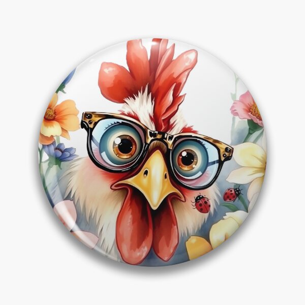 Item preview, Chicken in Glasses: Floral Chic designed and sold by Serene Strokes Art.