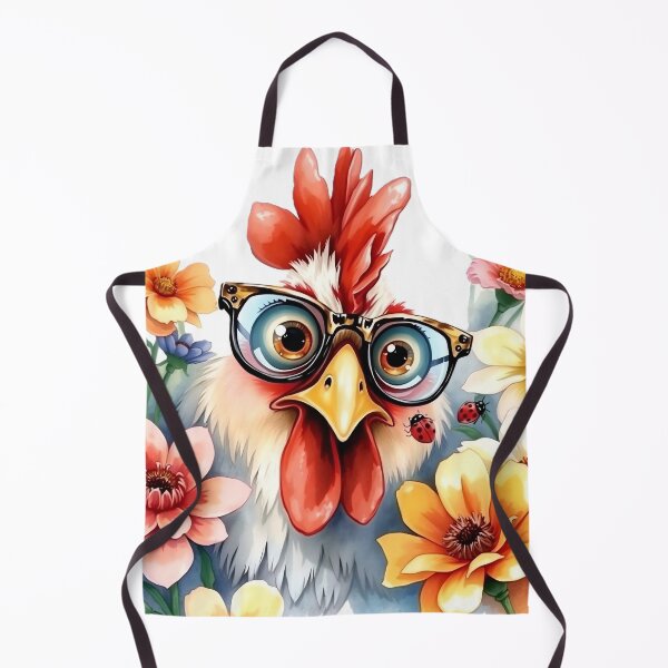 Item preview, Chicken in Glasses: Floral Chic designed and sold by Serene Strokes Art.