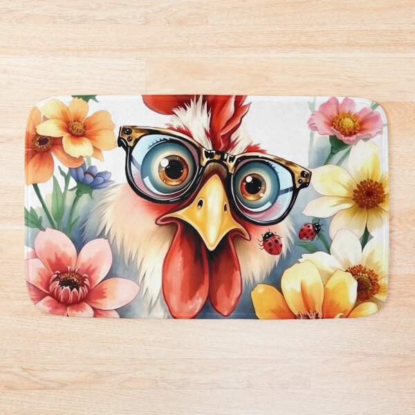 Item preview, Chicken in Glasses: Floral Chic designed and sold by Serene Strokes Art.