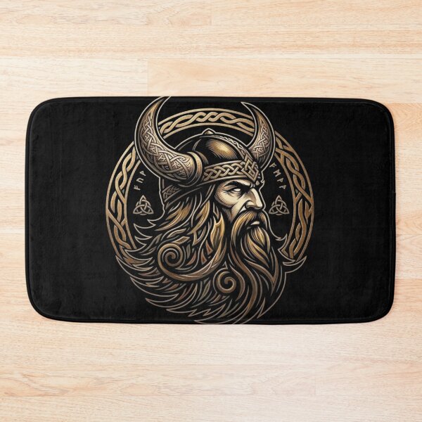 Item preview, Viking Warrior Profile Gold Norse Emblem Art designed and sold by Remix Vision.