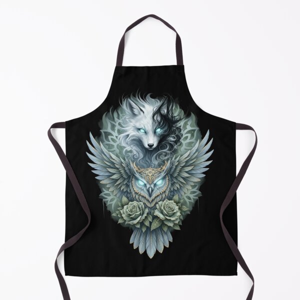 Item preview, Mystic Wolf and Owl Spiritual Totem Floral Art designed and sold by Remix Vision.