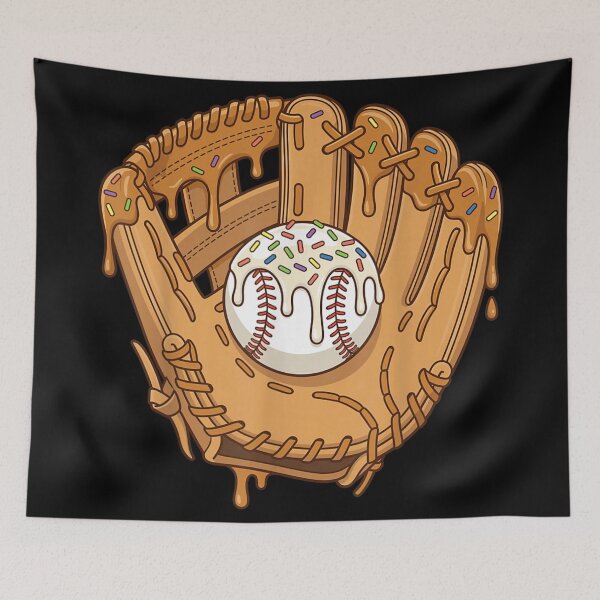 Item preview, Cute Baseball Glazed Donut With Sprinkles Inside Leather Catcher Mitt Art designed and sold by YubitaLeLe.