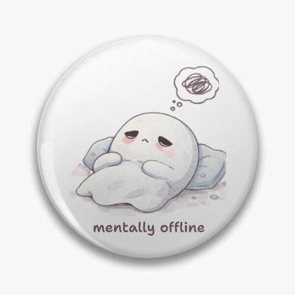 Item preview, Overthinking Ghost | Mentally Offline Mood | Cute Kawaii Aesthetic Design designed and sold by The Mood Index.