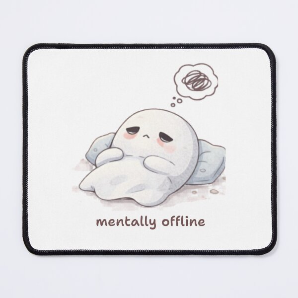 Item preview, Overthinking Ghost | Mentally Offline Mood | Cute Kawaii Aesthetic Design designed and sold by The Mood Index.