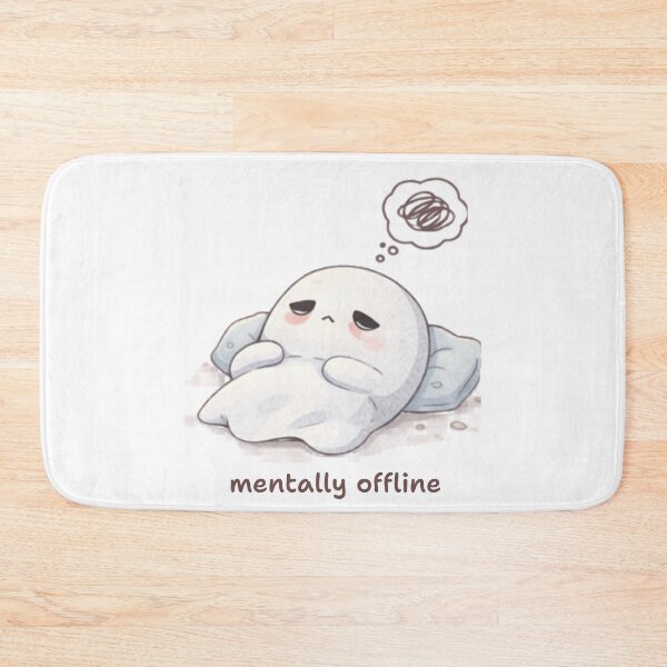 Item preview, Overthinking Ghost | Mentally Offline Mood | Cute Kawaii Aesthetic Design designed and sold by The Mood Index.