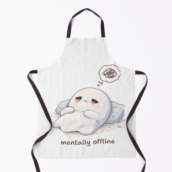 Item preview, Overthinking Ghost | Mentally Offline Mood | Cute Kawaii Aesthetic Design designed and sold by The Mood Index.