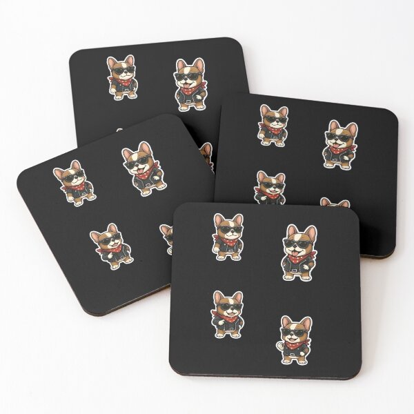 Item preview, Biker Bulldog Collection – Cool Rocker Dog Characters in Leather Jacket designed and sold by Good Vibes .
