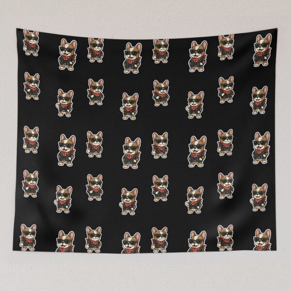 Item preview, Biker Bulldog Collection – Cool Rocker Dog Characters in Leather Jacket designed and sold by Good Vibes .
