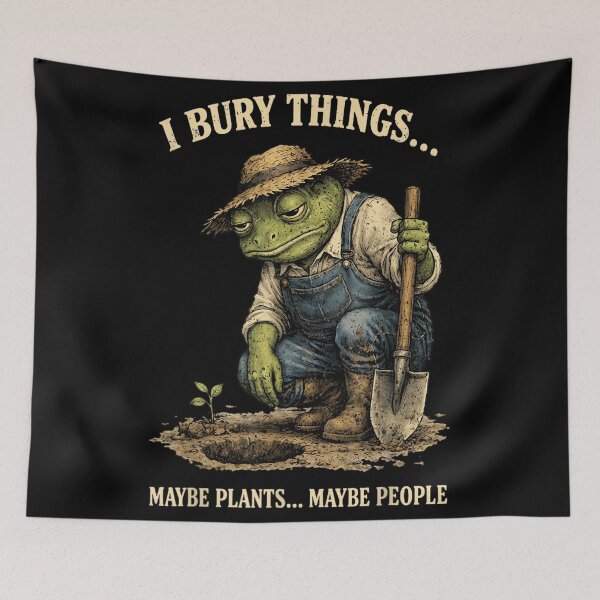 Item preview, Grumpy Toad Gardener I Bury Things Maybe Plants Maybe People Design designed and sold by YubitaLeLe.