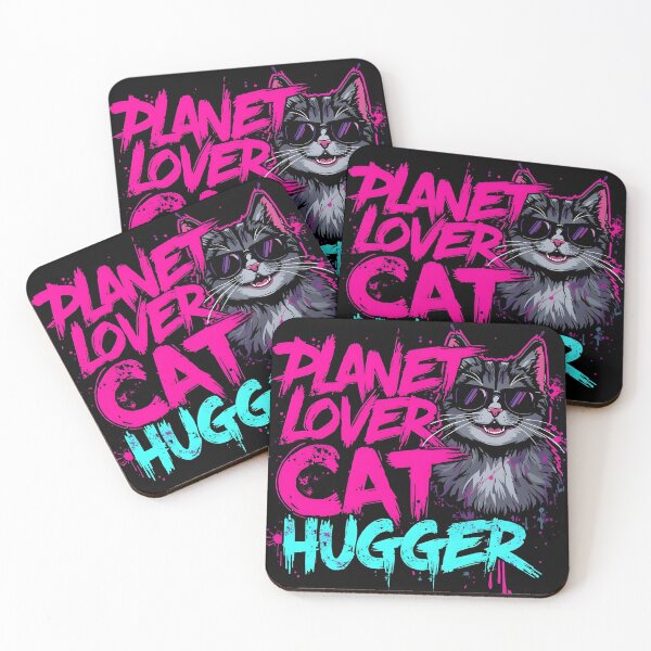 Item preview, Planet Lover Cat Cool Sunglasses Neon Street Style Cat Graphic T-Shirt designed and sold by MEAW MEAW RISKY CAT.