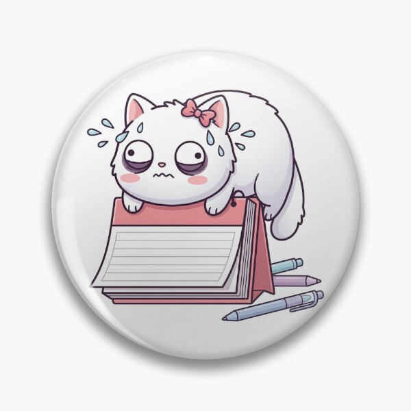 Item preview, Kawaii Munchkin Cat Procrastinating - Funny Deadline Panic To Do List designed and sold by Inna Myrien.