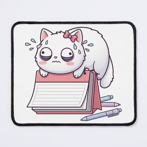 Item preview, Kawaii Munchkin Cat Procrastinating - Funny Deadline Panic To Do List designed and sold by Inna Myrien.