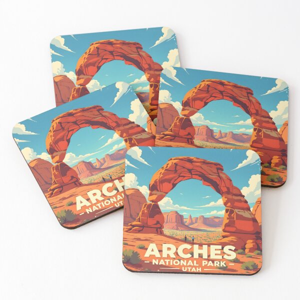 Item preview, Arches National Park, Utah, USA: Vintage-Style Painterly Travel Poster designed and sold by LSVart.