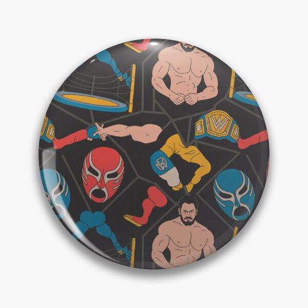Item preview, WWE Wrestling Seamless Pattern – Masks, Belts & Ring Action designed and sold by Midnight Veil Designs.