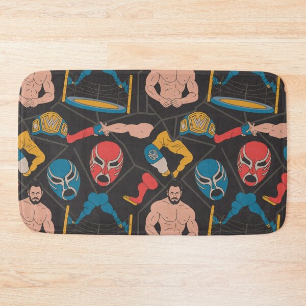Item preview, WWE Wrestling Seamless Pattern – Masks, Belts & Ring Action designed and sold by Midnight Veil Designs.