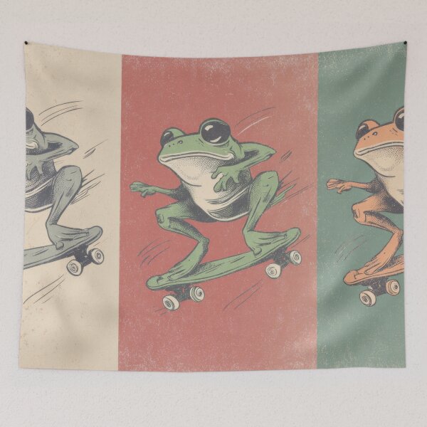 Item preview, Frog skating on skateboard in colors designed and sold by anytka.