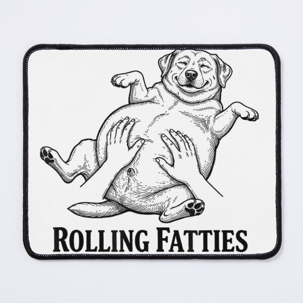 Item preview, Rolling Fatties Funny Dog Belly Rub Sketch Vintage Pet Lover Illustration designed and sold by YubitaLeLe.