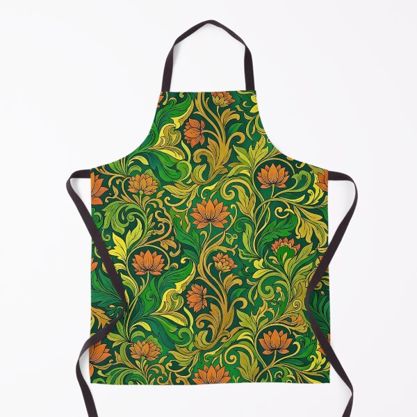 Item preview, Luxurious Rich William Morris Psychedelic Green Retro Floral Pattern designed and sold by ArtivioShop.