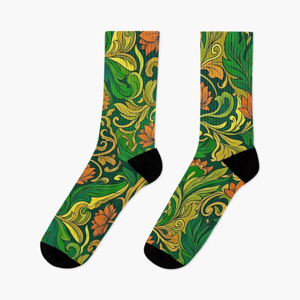 Item preview, Luxurious Rich William Morris Psychedelic Green Retro Floral Pattern designed and sold by ArtivioShop.