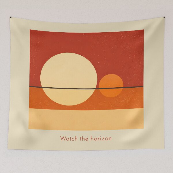 Item preview, Minimalist Twin Sun Desert Horizon Geometric Art designed and sold by agearb.