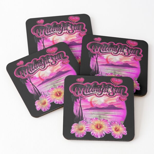 Item preview, Midnight Sun Tropical Pink Sunset Hibiscus Flowers And Palm Tree Aesthetics designed and sold by YubitaLeLe.