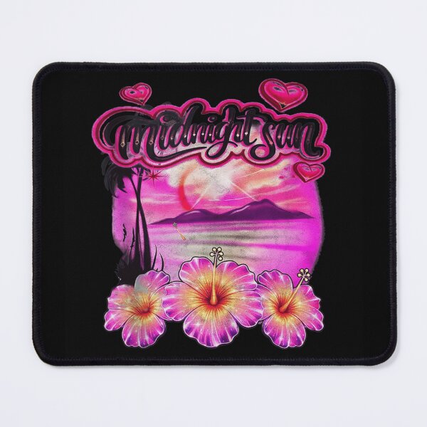 Item preview, Midnight Sun Tropical Pink Sunset Hibiscus Flowers And Palm Tree Aesthetics designed and sold by YubitaLeLe.