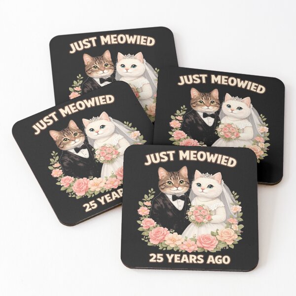 Item preview, Just Meowied Cat 25th Wedding designed and sold by JODYSMORGAN.