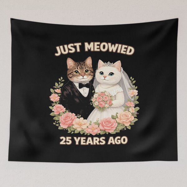 Item preview, Just Meowied Cat 25th Wedding designed and sold by JODYSMORGAN.
