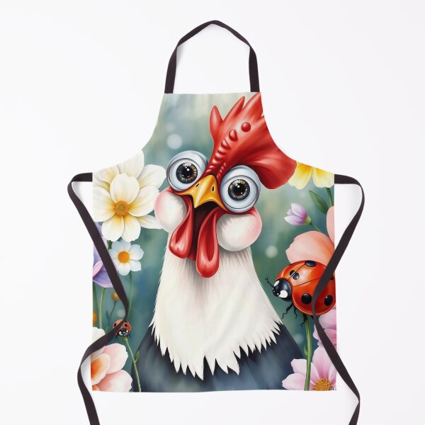 Item preview, Surprised Rooster in a Ladybug Garden designed and sold by Serene Strokes Art.