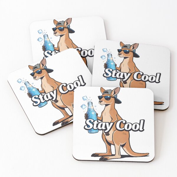 Item preview, Stay Cool Kangaroo – Funny Australian Summer Aesthetic Sticker designed and sold by Naviora.