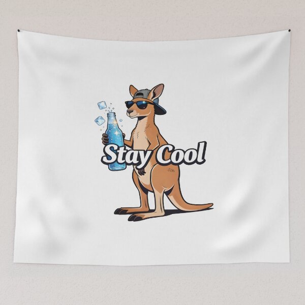 Item preview, Stay Cool Kangaroo – Funny Australian Summer Aesthetic Sticker designed and sold by Naviora.