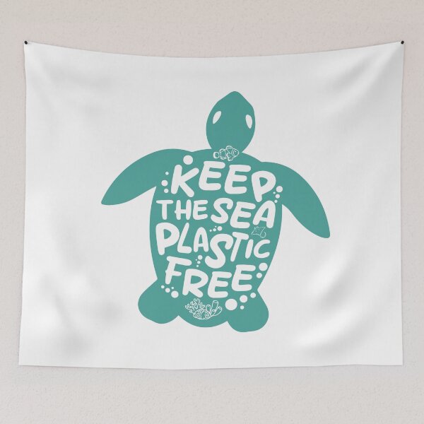 Item preview, Keep the sea plastic-free - turtle designed and sold by Wolagno.