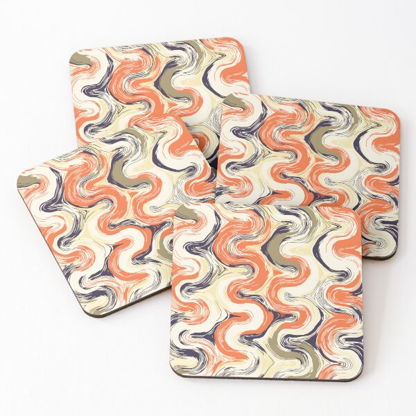 Item preview, Abstract Retro Wavy Pattern in Earth Tones designed and sold by Print culturee.
