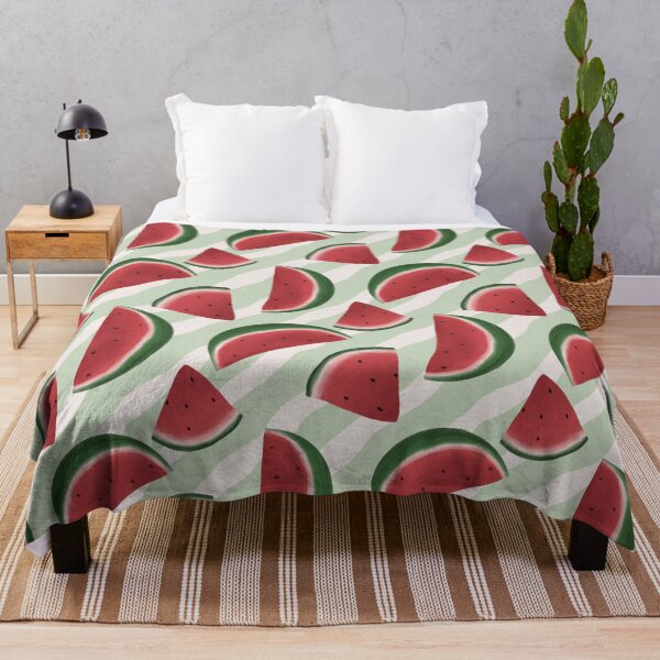 Item preview, Watermelon Slices on Sage Green Wavy Background designed and sold by Seamlessly Buffalo.