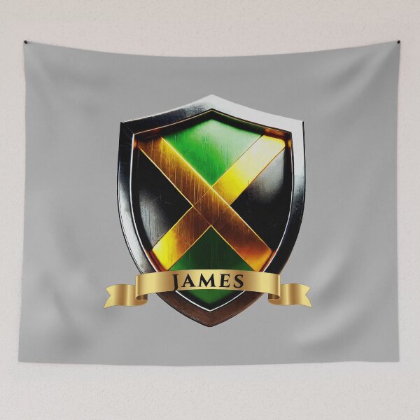 Item preview, James Jamaica Heraldic Name Shield designed and sold by Highlandkings.