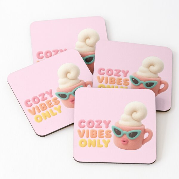 Item preview, Cozy Vibes Only Coffee Cup Pastel Soft Fuzzy Face designed and sold by MsBrillMakes.