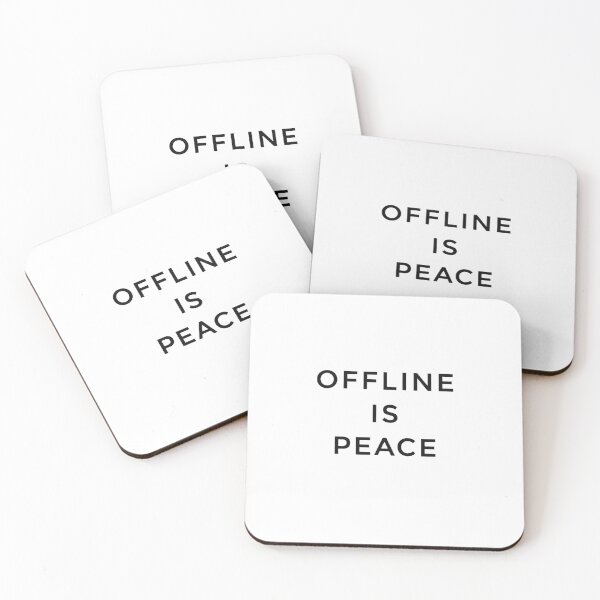 Item preview, Offline Is Peace Minimal Quote Sticker – Introvert Aesthetic Calm Design designed and sold by MinimalMood Studio.