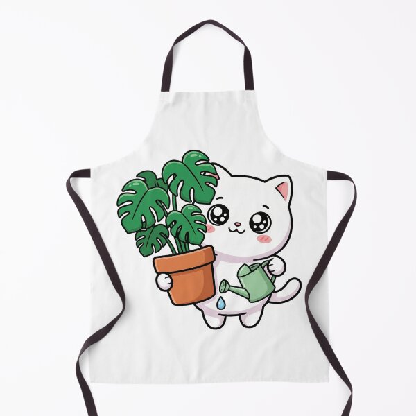 Item preview, Kawaii Plant Cat - Cute Kitten Gardener with Monstera and Watering Can designed and sold by Inna Myrien.