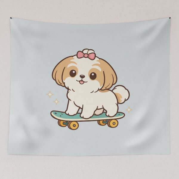 Item preview, Skateboarding Shih Tzu  designed and sold by SparkleU.
