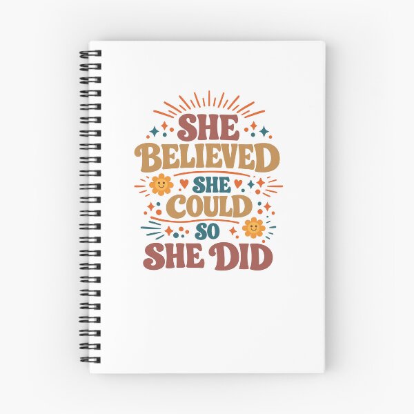 Item preview, She Believed She Could So She Did – Inspirational Quote Typography designed and sold by designclub.