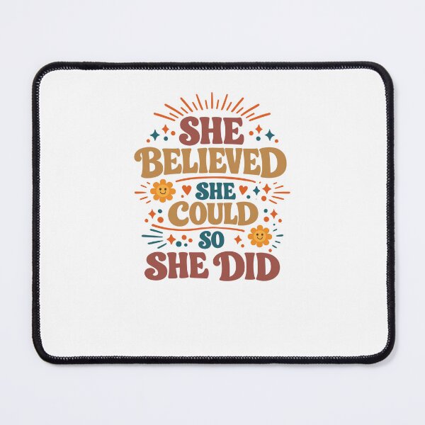 Item preview, She Believed She Could So She Did – Inspirational Quote Typography designed and sold by designclub.
