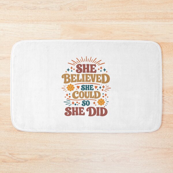 Item preview, She Believed She Could So She Did – Inspirational Quote Typography designed and sold by designclub.