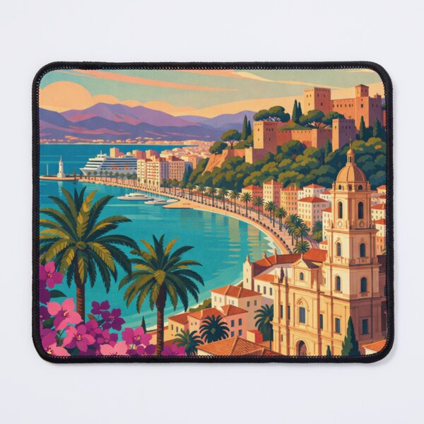 Item preview, Málaga Spain Travel Poster designed and sold by MatthewHeights.