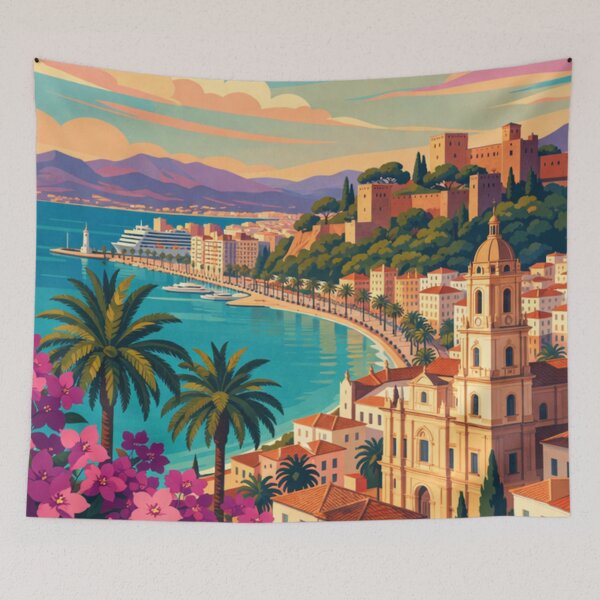 Item preview, Málaga Spain Travel Poster designed and sold by MatthewHeights.