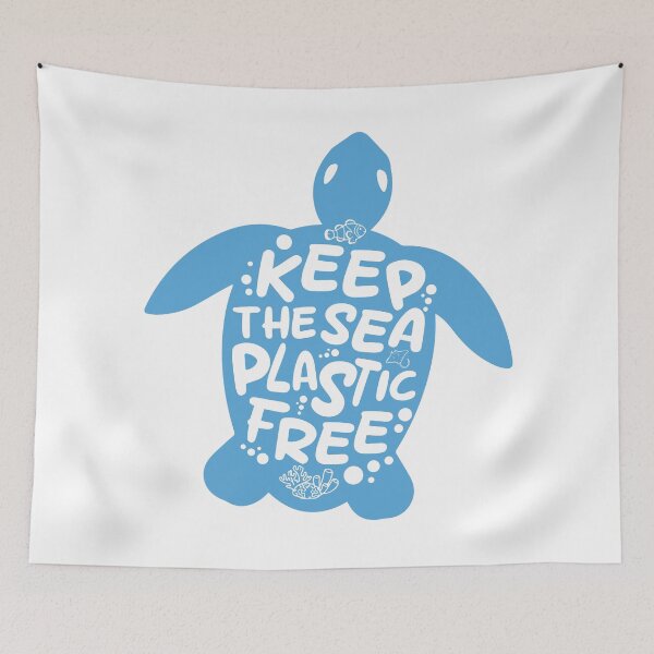 Item preview, Keep the sea plastic-free - turtle designed and sold by Wolagno.