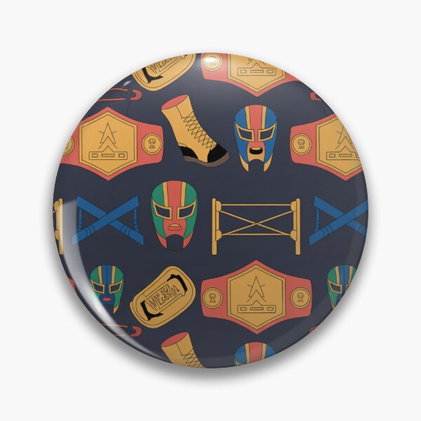 Item preview, WWE Wrestling Seamless Pattern – Masks, Belts & Ring Action designed and sold by Midnight Veil Designs.