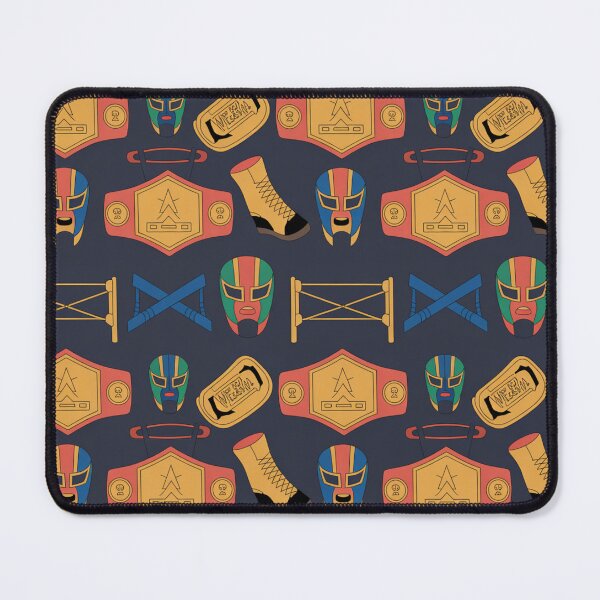 Item preview, WWE Wrestling Seamless Pattern – Masks, Belts & Ring Action designed and sold by Midnight Veil Designs.