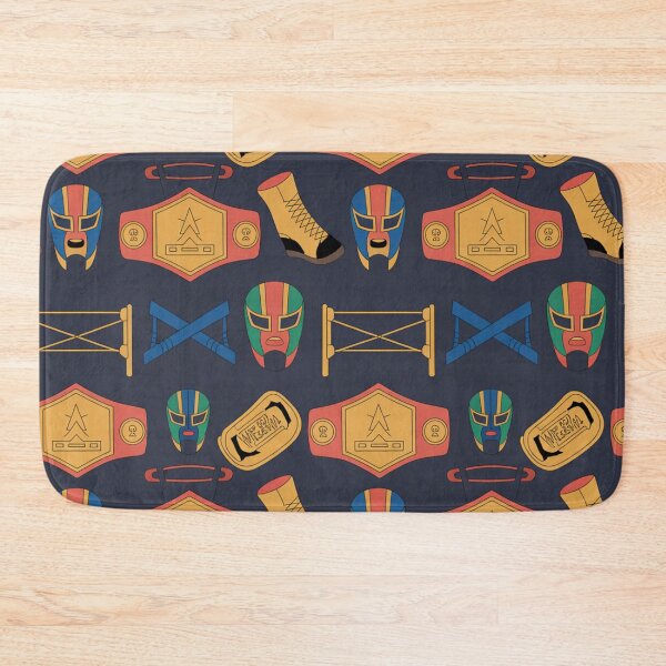 Item preview, WWE Wrestling Seamless Pattern – Masks, Belts & Ring Action designed and sold by Midnight Veil Designs.