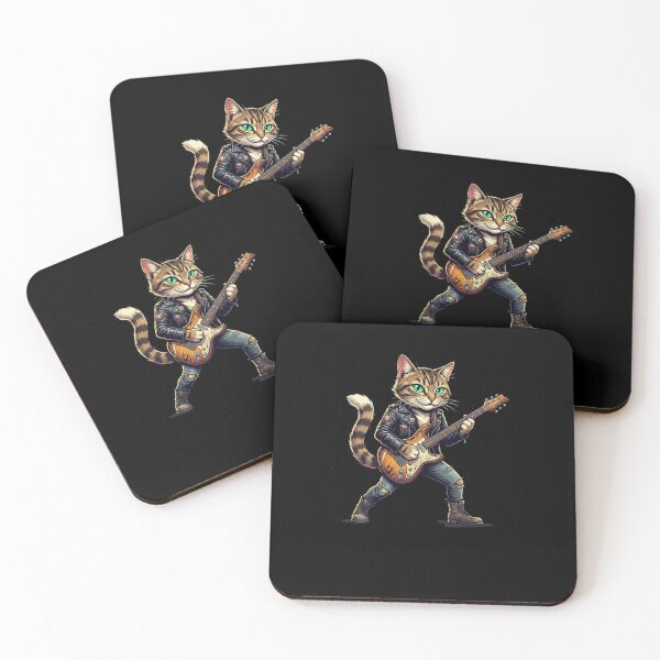 Item preview, Tabby Cat Rocker Electric Guitar Player designed and sold by snowry.